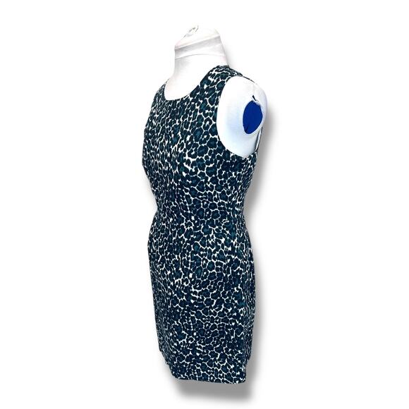 J. Crew Cotton Jacquard Leopard Print Sleeveless Dress Size 8 Womens - Picture 3 of 9